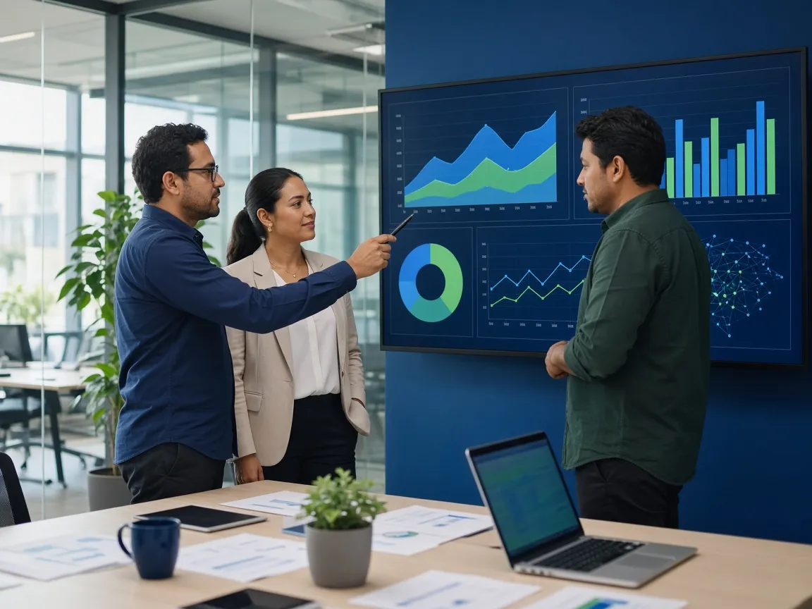 Equipo de riesgo analizando indicadores de cartera